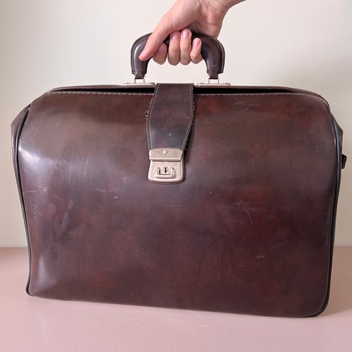 Borsa dottore marrone ecopelle