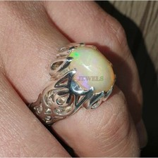 Naturale Opale Gemma Con 925 Argento Sterling Stile Vintage Anello per Uomo 1339