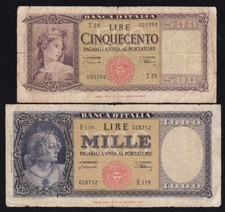 i-000626 Italy 500, 1000 Lire