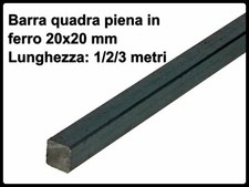 Barra quadra quadrata in ferro quadro pieno liscio di profilo qudrato da 20x20