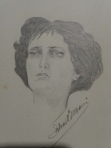 Vecchio disegno volto - vecchio, giovane