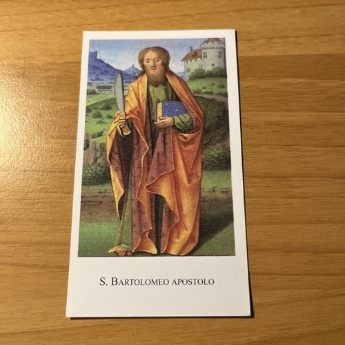 Figurina santino con preghiera - con,