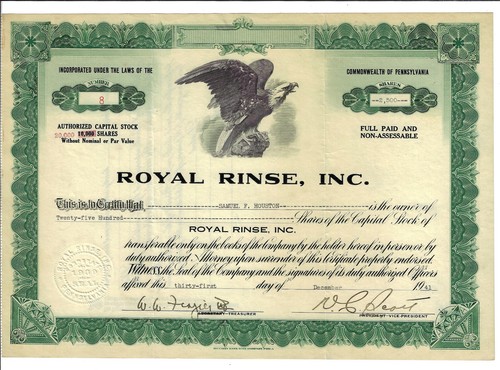 Pennsylvania 1941 royal rinse - pennsylvania,