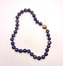 COLLANA DI LAPISLAZZULI NATURALE CHIUSURA IN ARGENTO PLACCATO ORO