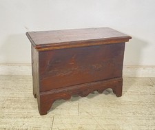 ANTICA PICCOLA CASSAPANCA LEGNO ABETE PANCA BAULE EPOCA 1900 RUSTICA PIEMONTESE