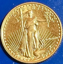 USA 1986 LIBERTY  1/10 OZ GOLD 5 DOLLARS  BRILLIANT UNCIRCULATED BULLION COIN