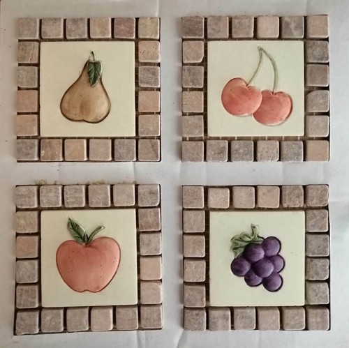 Set decori frutta dipinti - set, pz