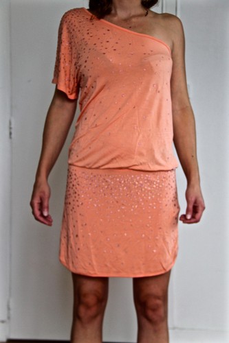 Carino vestito strass manica - 1,