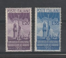 1950 ITALIA REPUBBLICA RADIODIFFUSIONE 2 VAL NUOVI MNH MF126756