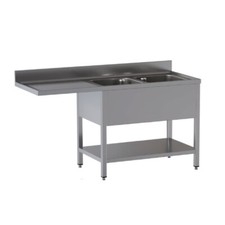 Lavatoio A Due Vasche Sgocciolatoio Sinistro 200x70x85h