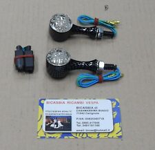0480 - COPPIA FRECCE LED TONDE CORPO CARBONIO MOTO