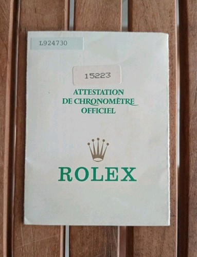 Rolex booklet ref - booklet, 15223