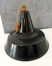 Lampadario a Sospensione Industriale Soffitto Metallo Nero Vintage Anni 70