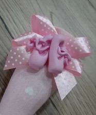 BOMBONIERA BATTESIMOCOMUNIONE COMPLEANNO CRESIMA SCARPETTE DA BALLO ROSA IN FIMO