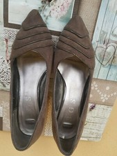 lotto 1188b scarpe ballerine decoltè donna color topo BGS con tacco n.37