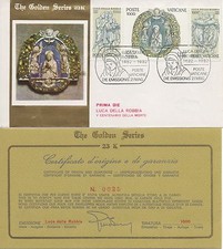 Vaticano 1982 FDC The Golden Series Luca della Robbia (Sfoglia Oro 23k)
