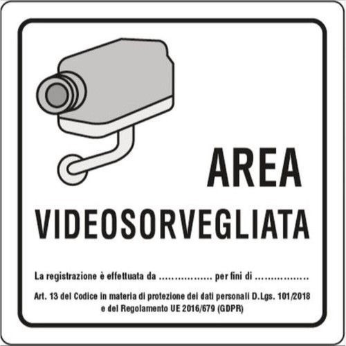 Cartello area videosorvegliata - cartello,