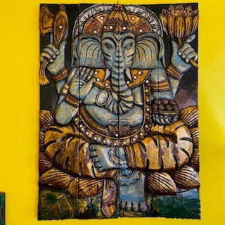Ganesh quadro pannello legno - ganesh,