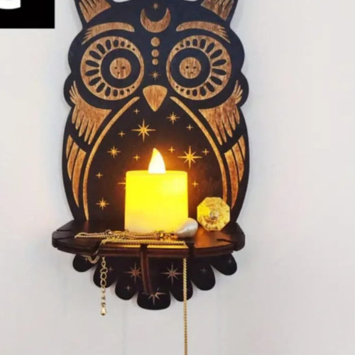 Mensolina gufo legno - gufo,
