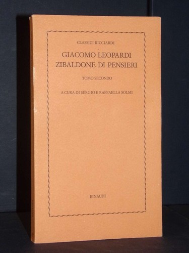 Leopardi zibaldone di - zibaldone,