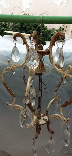 Lampadario vintage ottone - lampadario,