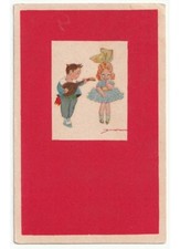 1921 Bonora cartolina d'epoca bambini musica mandolino