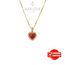 Collana con cuore corallo e - corallo,