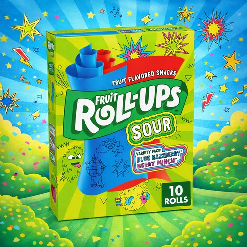 Fruit roll ups sour - sour, blue