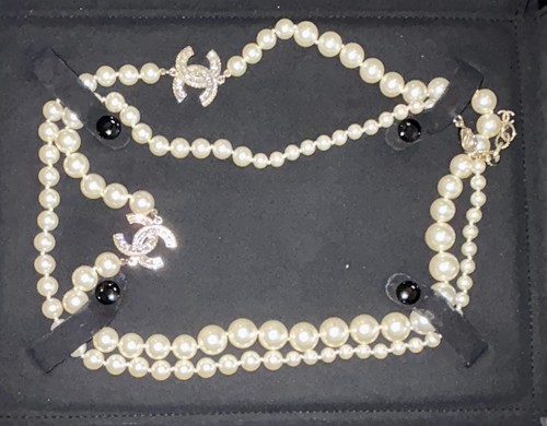 Collana chanel doppio filo - collana,