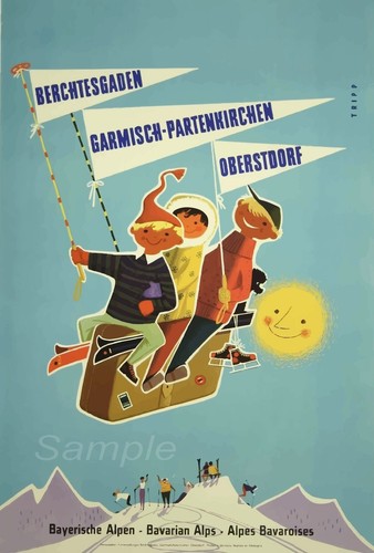 Stampa poster vintage alpi - stampa,
