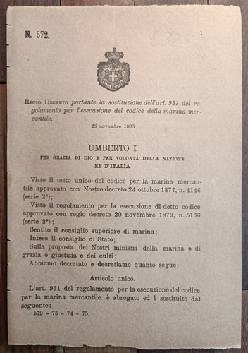 Marina mercantile 1896 regio - 1896,