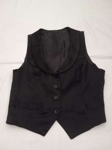 Gilet nero con bottoni donna