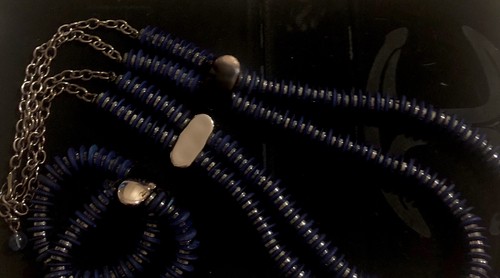 Collana braccialetto blu - collana,
