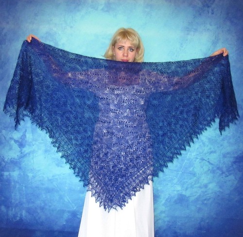 Scialle ricamato russo - , blu