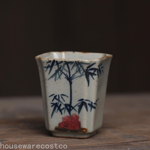 Square white glaze tea - square, cup