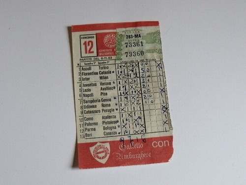 Schedina totocalcio concorso - schedina,