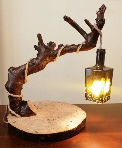 Lampada artigianale legno e - legno,