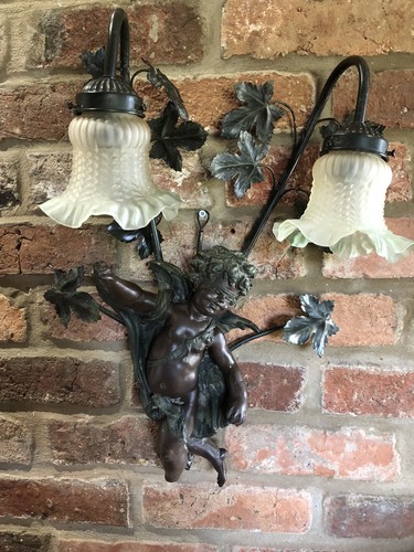 Vintage spelter putti - cherub, 2