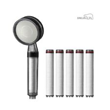 Soffione Doccia Filtrato Alta Pressione con 5 Cartucce | Purificazione Acqua