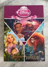 DVD "DISNEY PRINCESS COLLEZIONE 3 DVD" RAPUNZEL RIBELLE PRINCIPESSA E  RANOCCHIO
