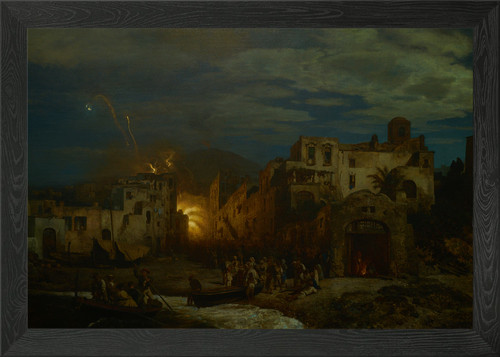Eruzione del vesuvio notte - del, di