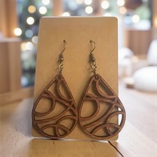 Orecchini a goccia in legno