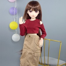 Bambola bambina altezza 60 cm aggiornamento trucco viso 1/3 BJD bambola ragazze regalo fashion doll