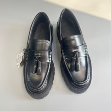 Mocassini donna Massimo Dutti in pelle nappa punta tonda scarpe plateau slip on