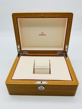 Splendida scatola originale per orologio Omega in legno, con custodia da viaggio integrata