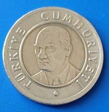 ?? TURCHIA TURKEY ?? MONETA YENI TURK LIRASI 1 LIRA TURCA 2008 BIMETALLICA