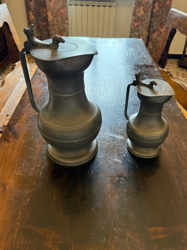 Coppia brocche caraffe peltro - coppia,