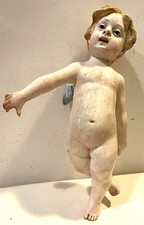 Antico ANGELO in CERAMICA SMALTATA, da appendere al muro - Fatto a Mano, ITALIA