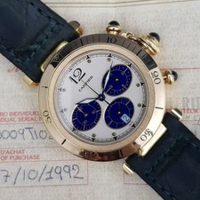 Cartier Pasha Chronograph Full Gold 30009 38mm With Paper Cartier Good condition