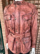 Giacca pelle pesante BELSTAFF PANTHER 1966 vintage rossa prima serie Malenotti XXL